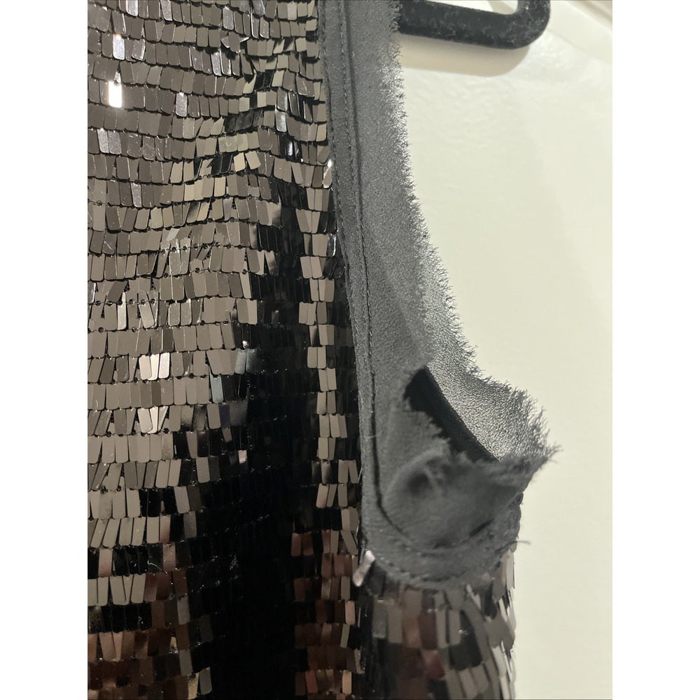 WHO WHAT WEAR Women's Black Sequin Crew Neck Sleeveless Pullover Tank Top M - Picture 7 of 12